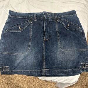 Denim Mini Skirt with Pocket Details